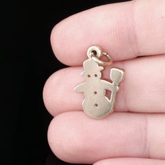 Vintage Retired James Avery 14K Gold Snowman Charm Pendant Christmas 2.9g
