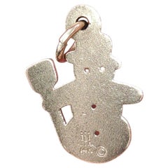 Vintage Retired James Avery 14K Gold Snowman Charm Pendant Christmas 2.9g