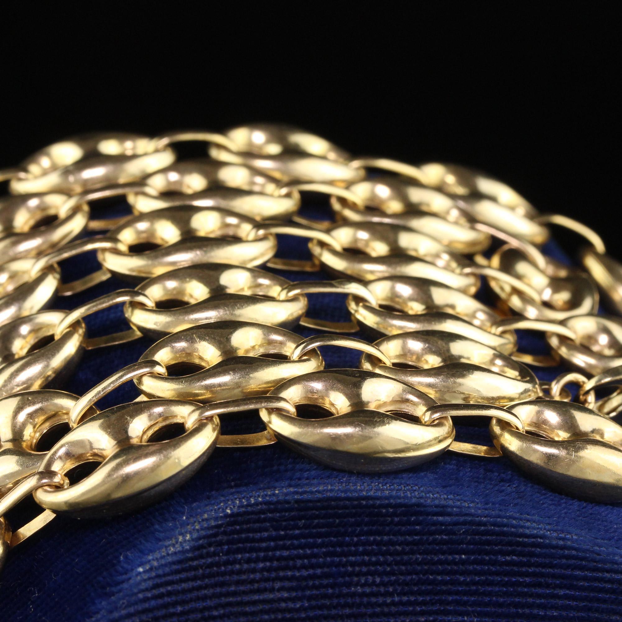 Vintage Retro 10K Yellow Gold Mariners Link Wide Chain - 27 inches Bon état - En vente à Great Neck, NY