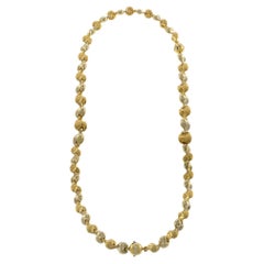 Vintage Retro 14KT Gold Italian Ball Link Necklace with Removable Bracelet Vintage Retro 14KT Gold Italian Ball Link Necklace with Removable Bracelet