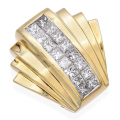 Vintage Retro 18k Yellow Gold Diamond Omega Slide Pendant