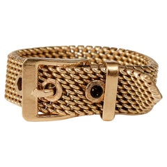 Anello con fibbia flessibile a maglia in oro giallo 18 carati Vintage By.