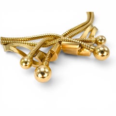 Vintage Retro 18K Yellow Gold Snake Chain Crossover Necklace