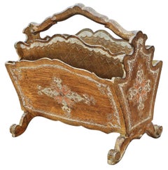 Vintage Retro Antique Revival Florentine Canterbury Magazine Rack Italian