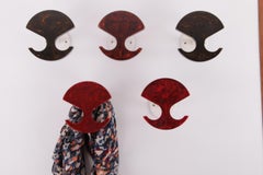 Vintage Retro Bakelite Coat Rack Hooks in Beautiful Colors 1960s