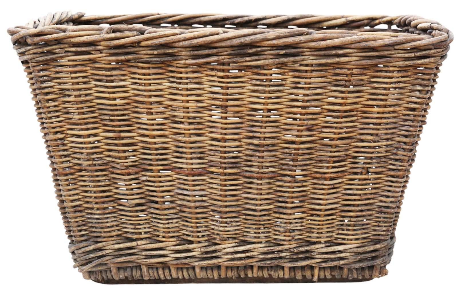 Mid-20th Century Vintage Retro Cane Large Strong Log or Storage Basket For Sale