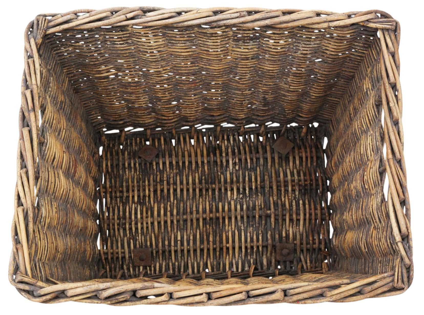 Vintage Retro Cane Large Strong Log or Storage Basket For Sale 1