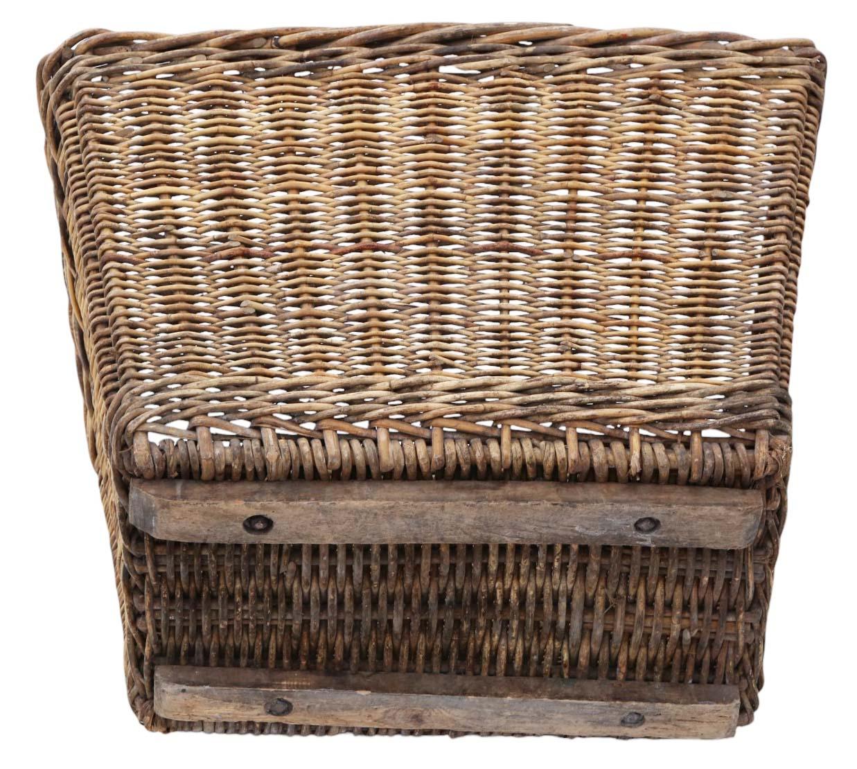 Vintage Retro Cane Large Strong Log or Storage Basket For Sale 2