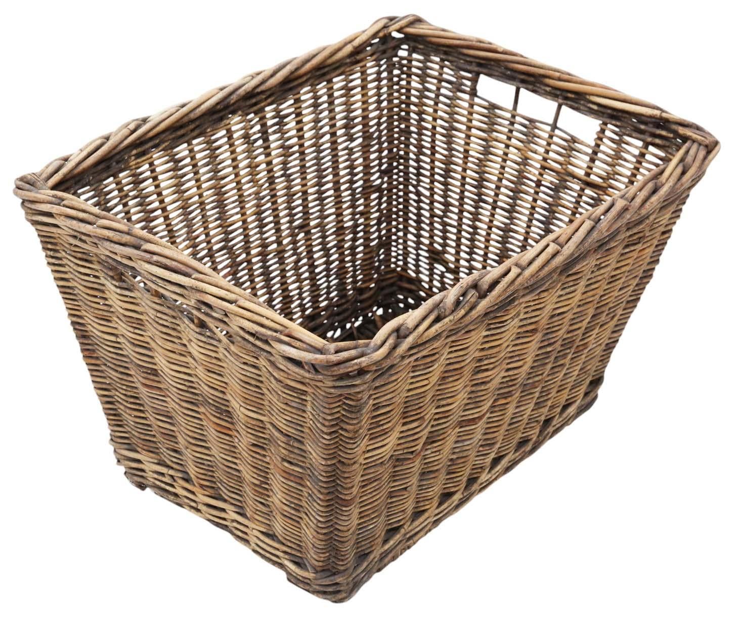 Vintage Retro Cane Large Strong Log or Storage Basket