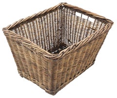 Vintage Retro Cane Large Strong Log or Storage Basket