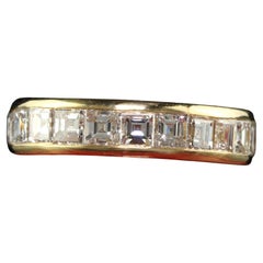Cartier, bague d'éternité vintage et rétro en or jaune 18 carats avec diamants taille sculptée