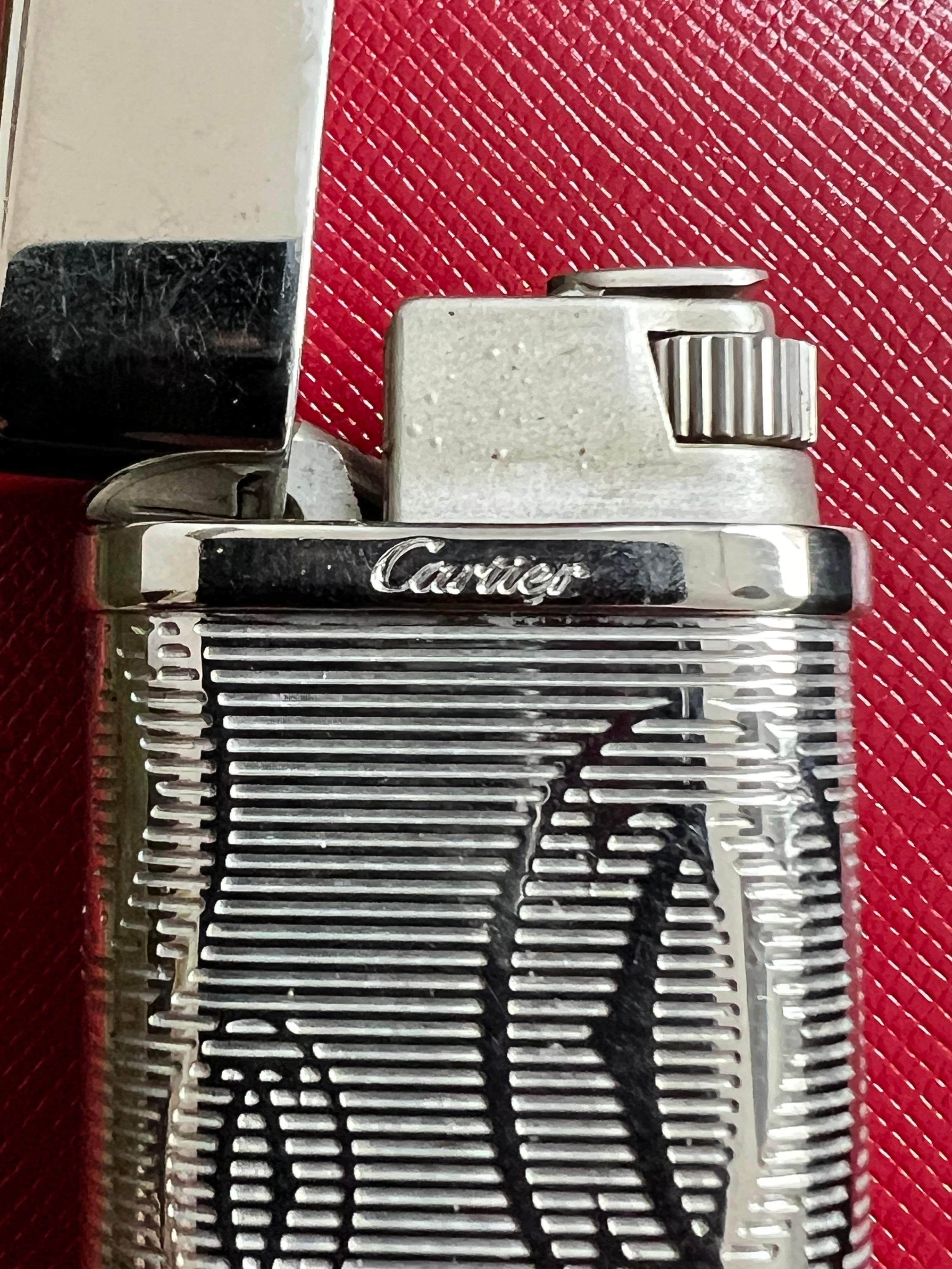 Vintage Retro Le Must De Cartier “C Logo” Lighter, Silver Palladium Finish 4