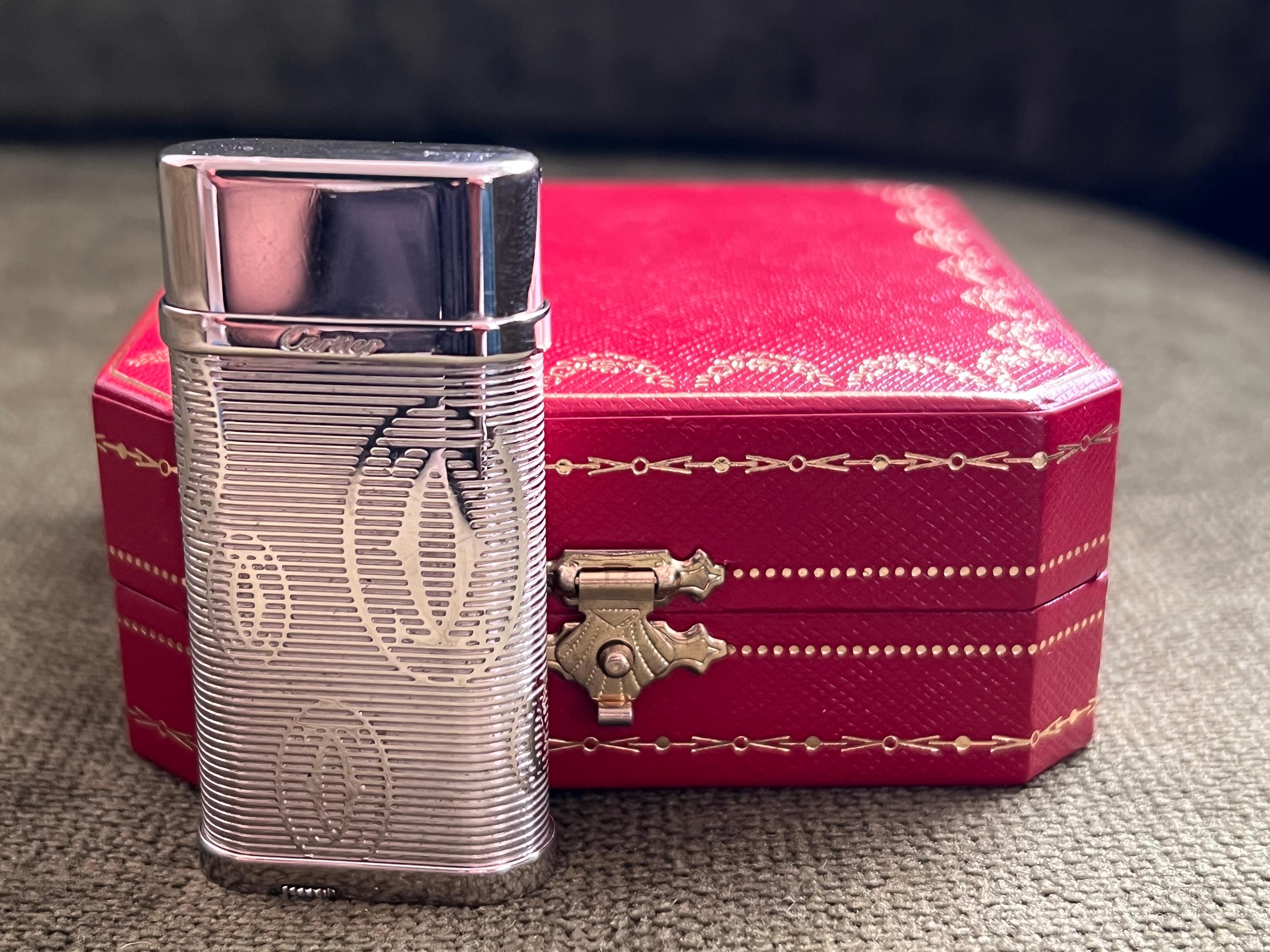Vintage Retro Le Must De Cartier “C Logo” Lighter, Silver Palladium Finish 1