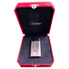 Vintage Retro Le Must De Cartier “C Logo” Lighter, Silver Palladium Finish
