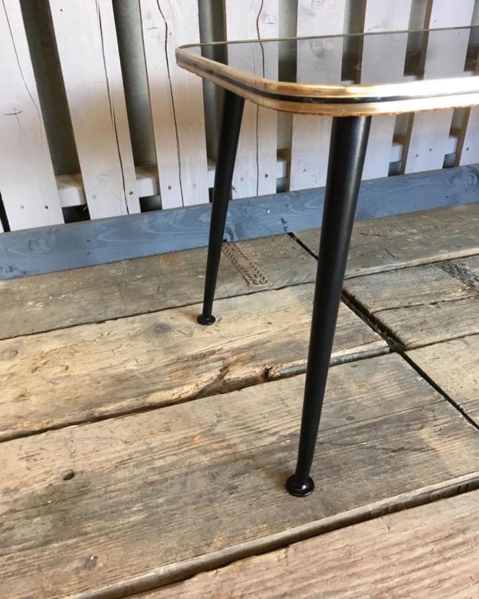 Vintage Retro Coffee Table with Black Dansette Legs im Zustand „Gut“ im Angebot in Lábatlan, HU