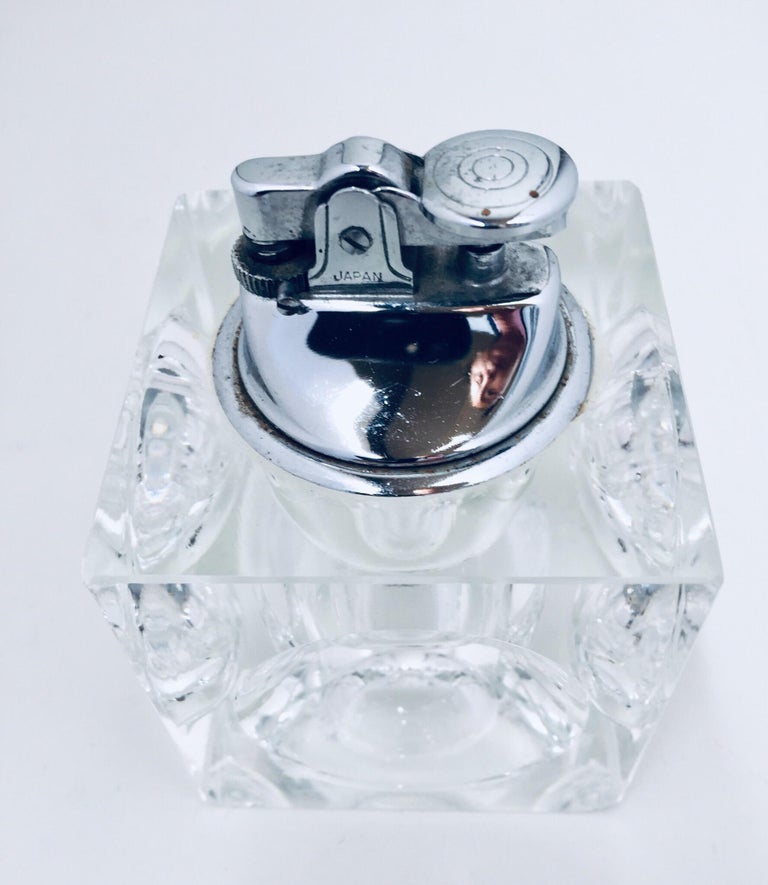 Vintage Retro Cut Glass Square Lighter, 1970 at 1stDibs