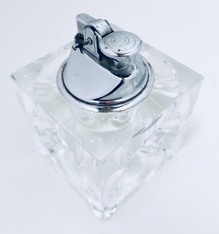 Vintage Retro Cut Glass Square Lighter, 1970 at 1stDibs