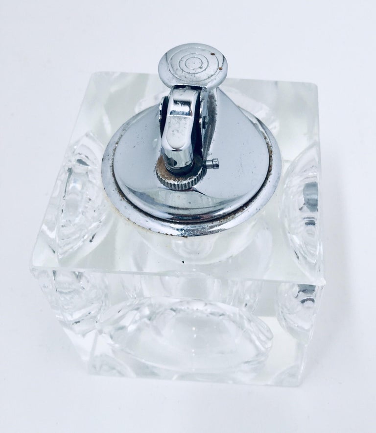 Vintage Retro Cut Glass Square Lighter, 1970 at 1stDibs