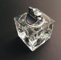 Vintage Retro Cut Glass Square Lighter, 1970, Japan