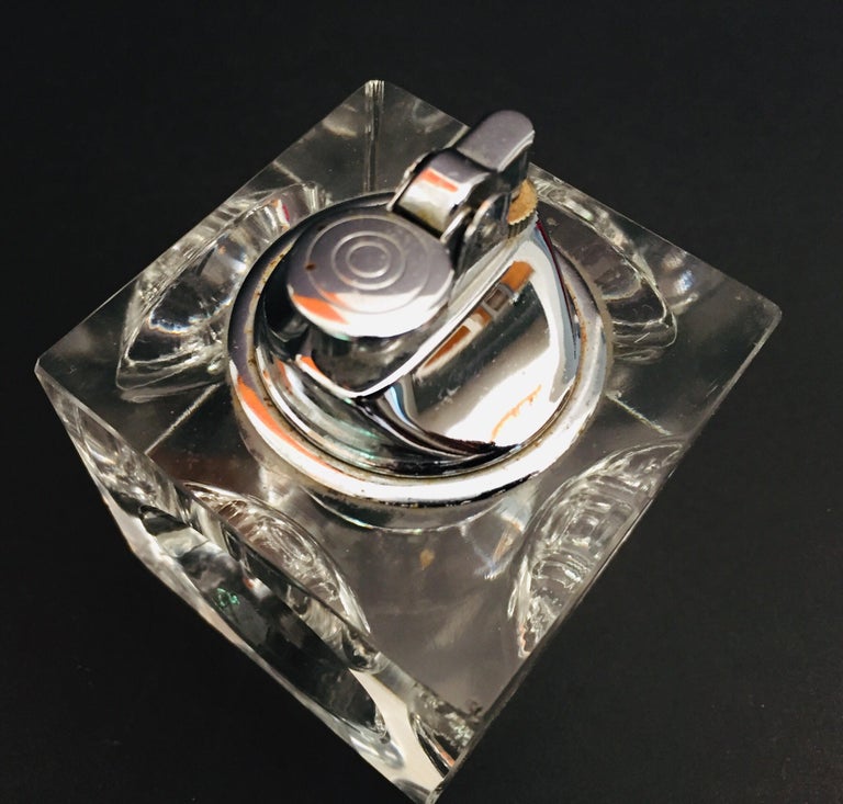Vintage Retro Cut Glass Square Lighter, 1970, Japan at 1stDibs