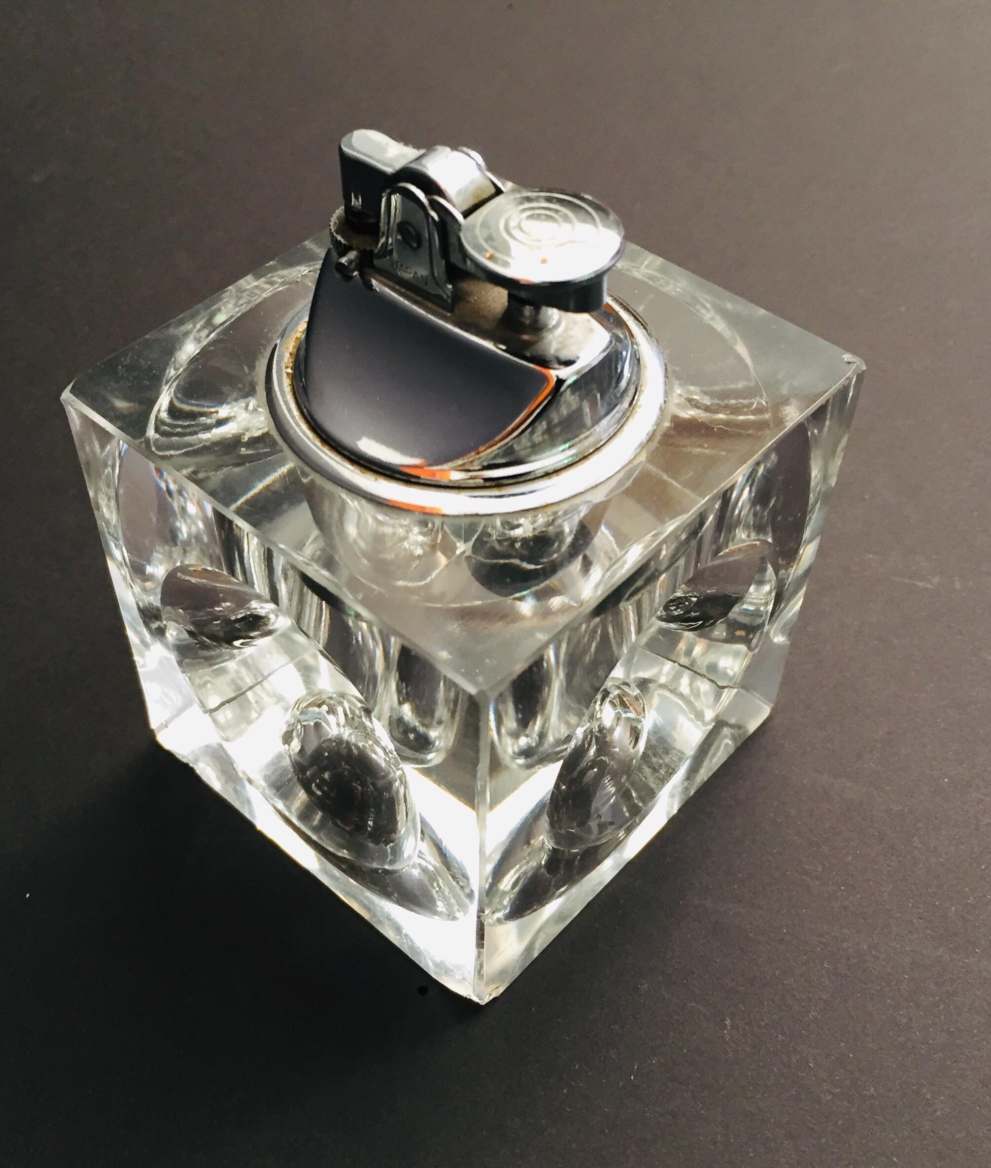 vintage crystal table lighter