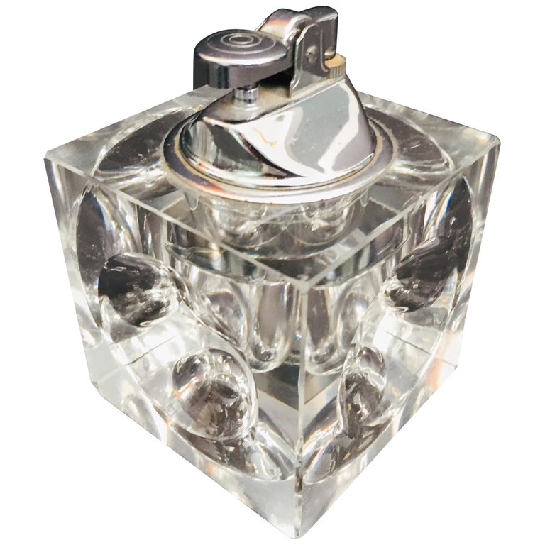 Vintage Retro Cut Glass Square Lighter, 1970, Japan at 1stDibs