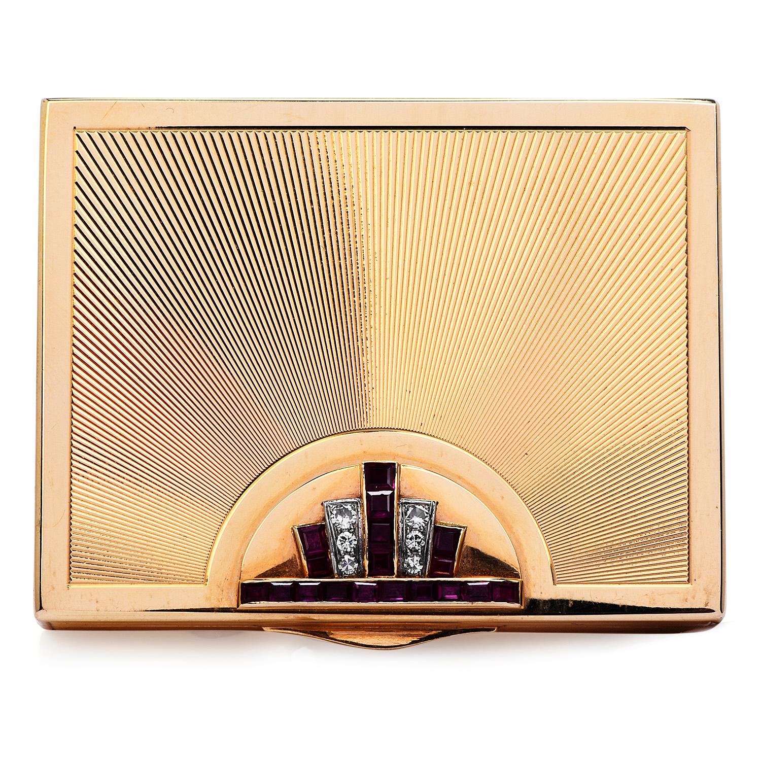 vintage gold compact mirror