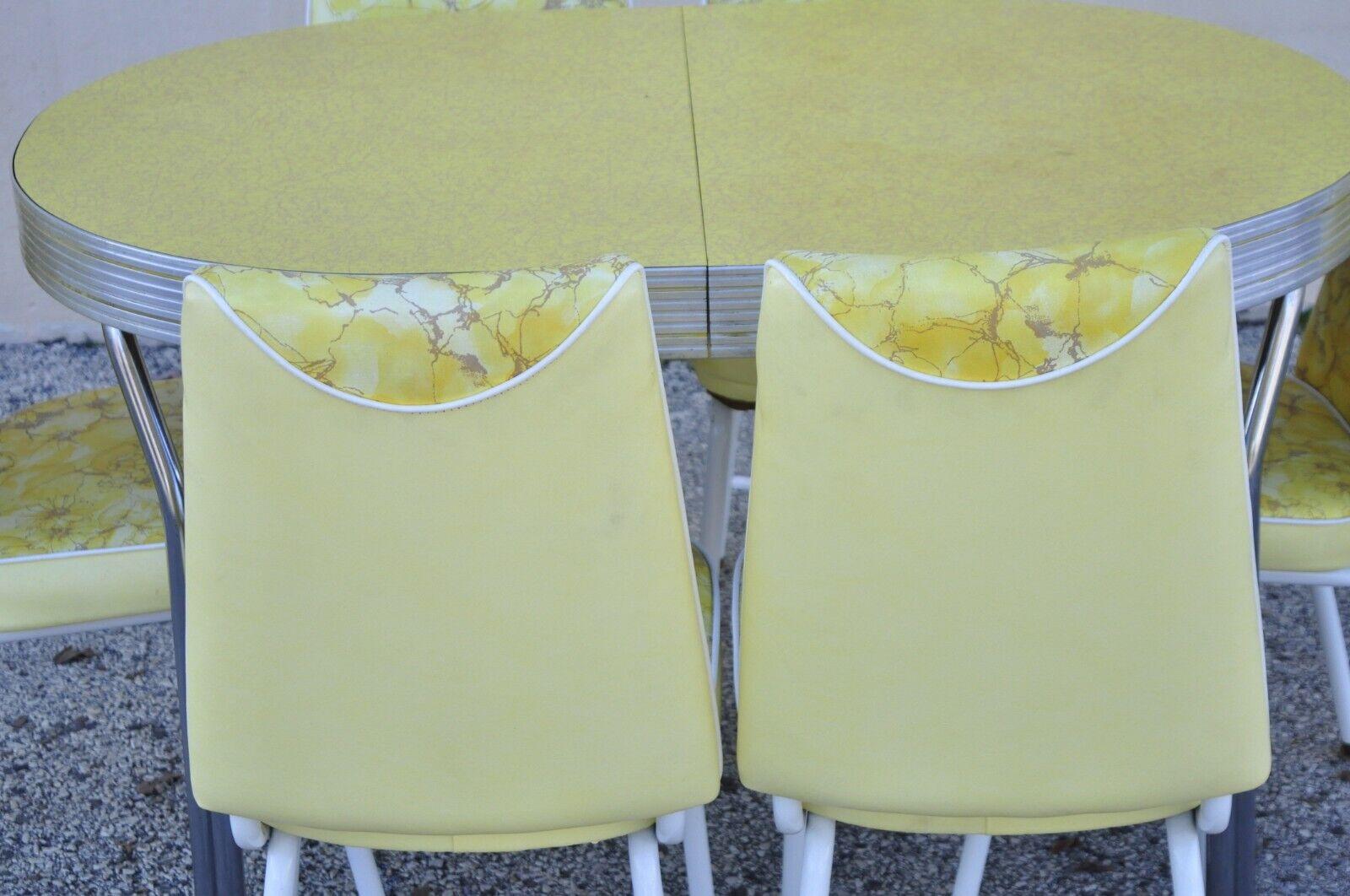 Vintage Retro Douglas Furniture Co Yellow Formica Kitchen Dinette Set, 7 Pc Set 3