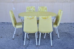 Vintage Retro Douglas Furniture Co Yellow Formica Kitchen Dinette Set, 7 Pc Set