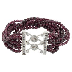Bracelet Vintage Retro Era Grenat et Diamant