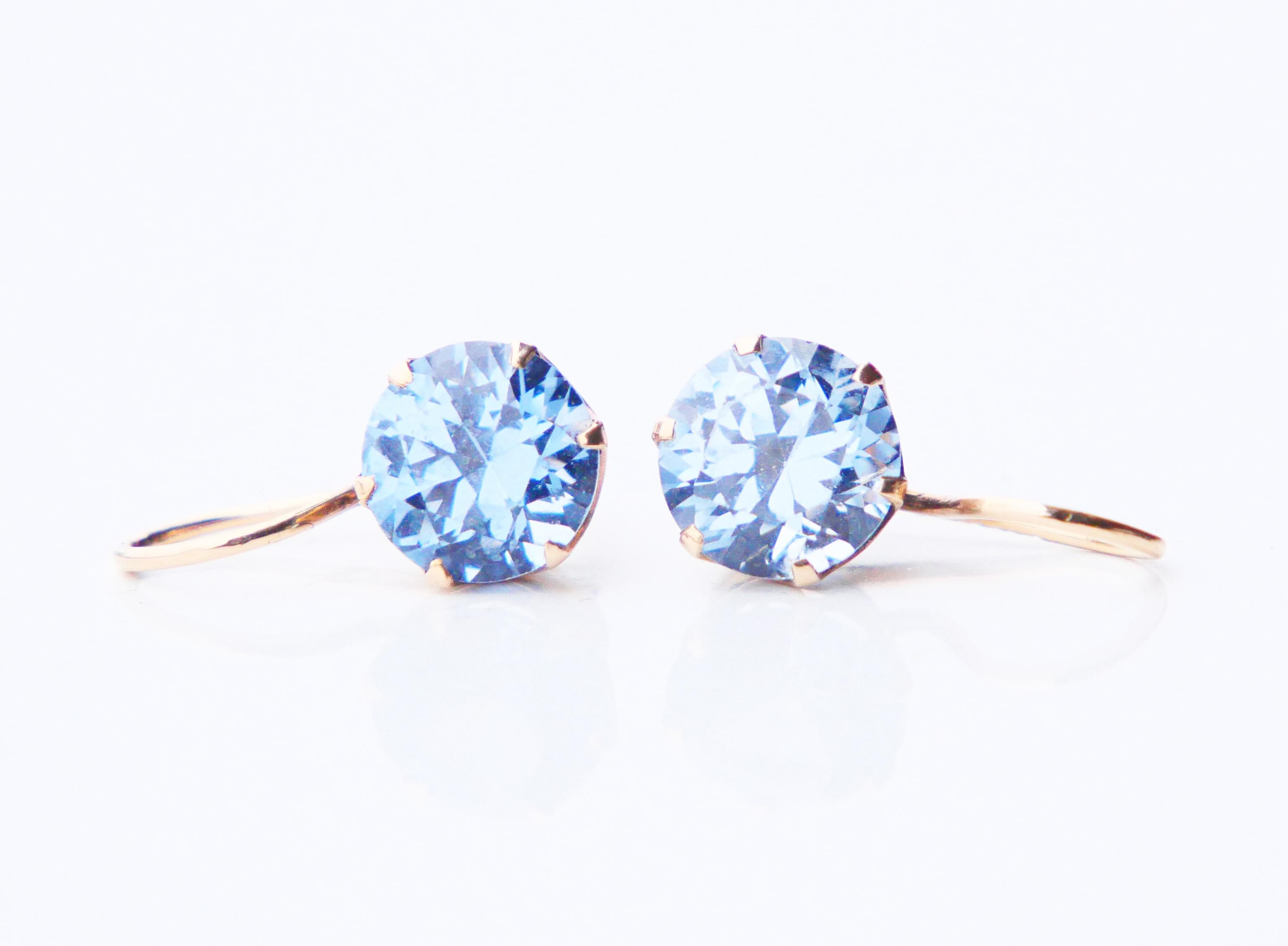 Vintage Retro Finish Earrings Spinel solid 14K Gold / 2.32gr For Sale 2