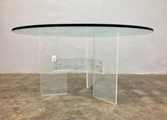Vintage Retro Futuristic Lucite and Glass Dining Table