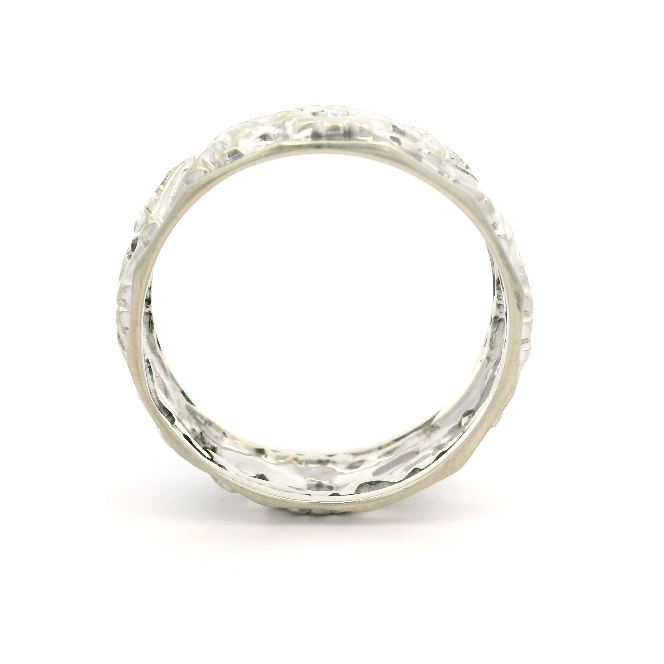 Vintage Retro Gold Diamant Floral & Glocken Open Work Center Facettierte Kanten Band, Vintage Retro, Vintage im Angebot 2