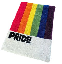 Vintage Retro Handmade Gay LGBTQ+ PRIDE Rainbow Flag Shag Wall Art Tapestry