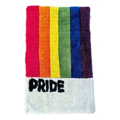 Vintage Retro Handmade Gay LGBTQ+ PRIDE Rainbow Flag Shag Wall Art Tapestry