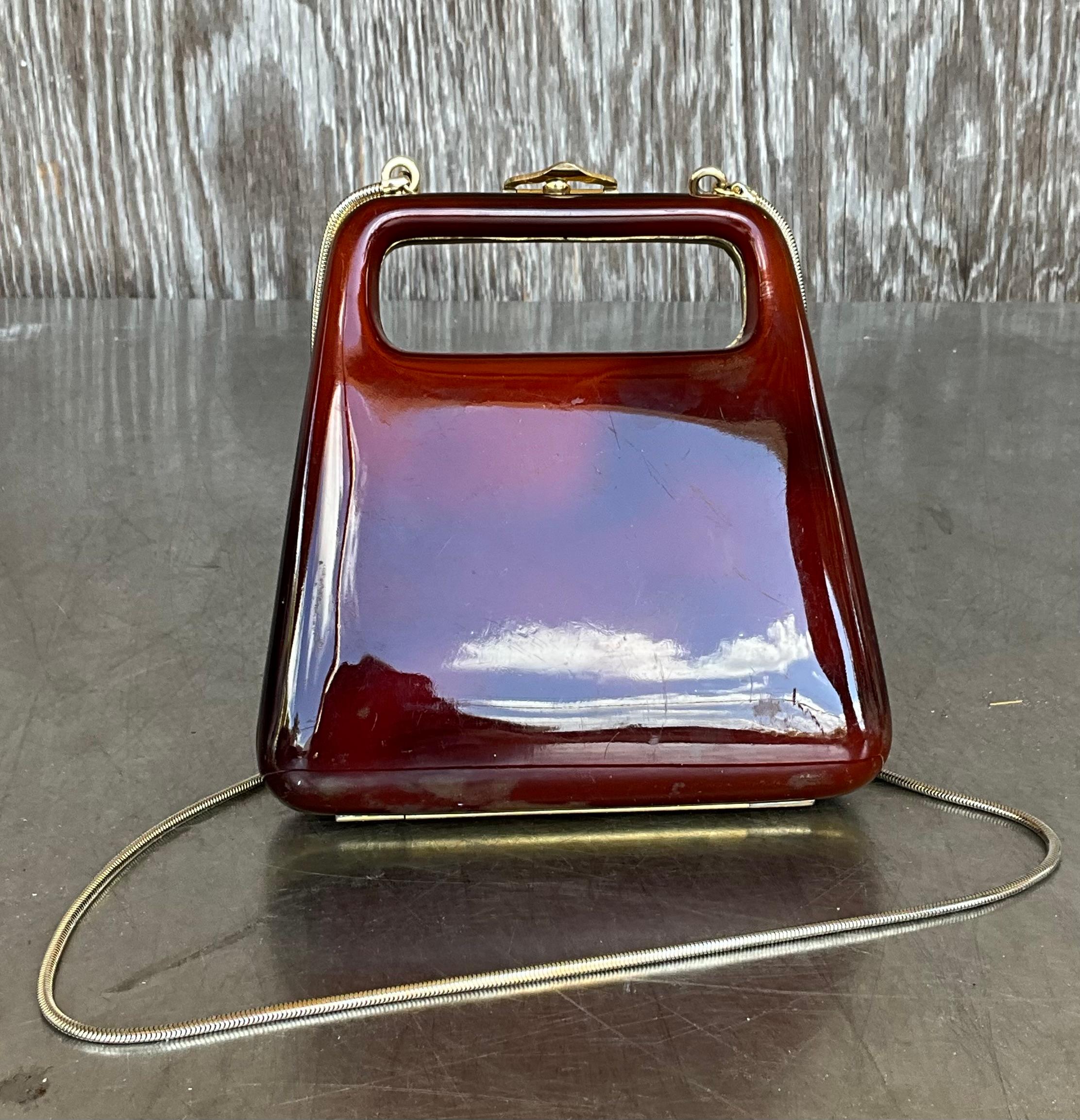 Women's or Men's Vintage Retro Lucite Clutch For Sale