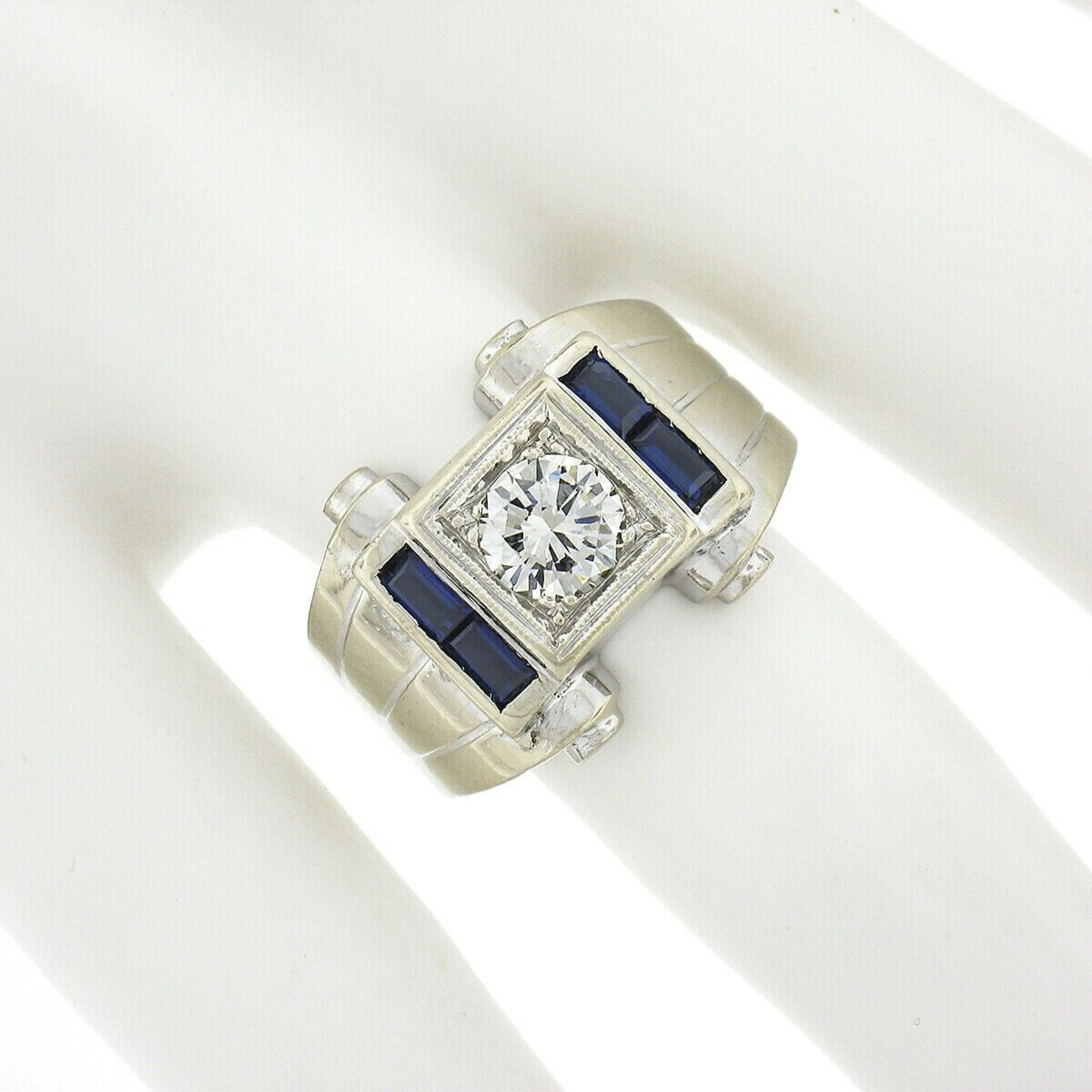 vintage mens sapphire ring