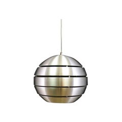 Vintage Retro Metal Silver Lamp Danish Design, 1960s
