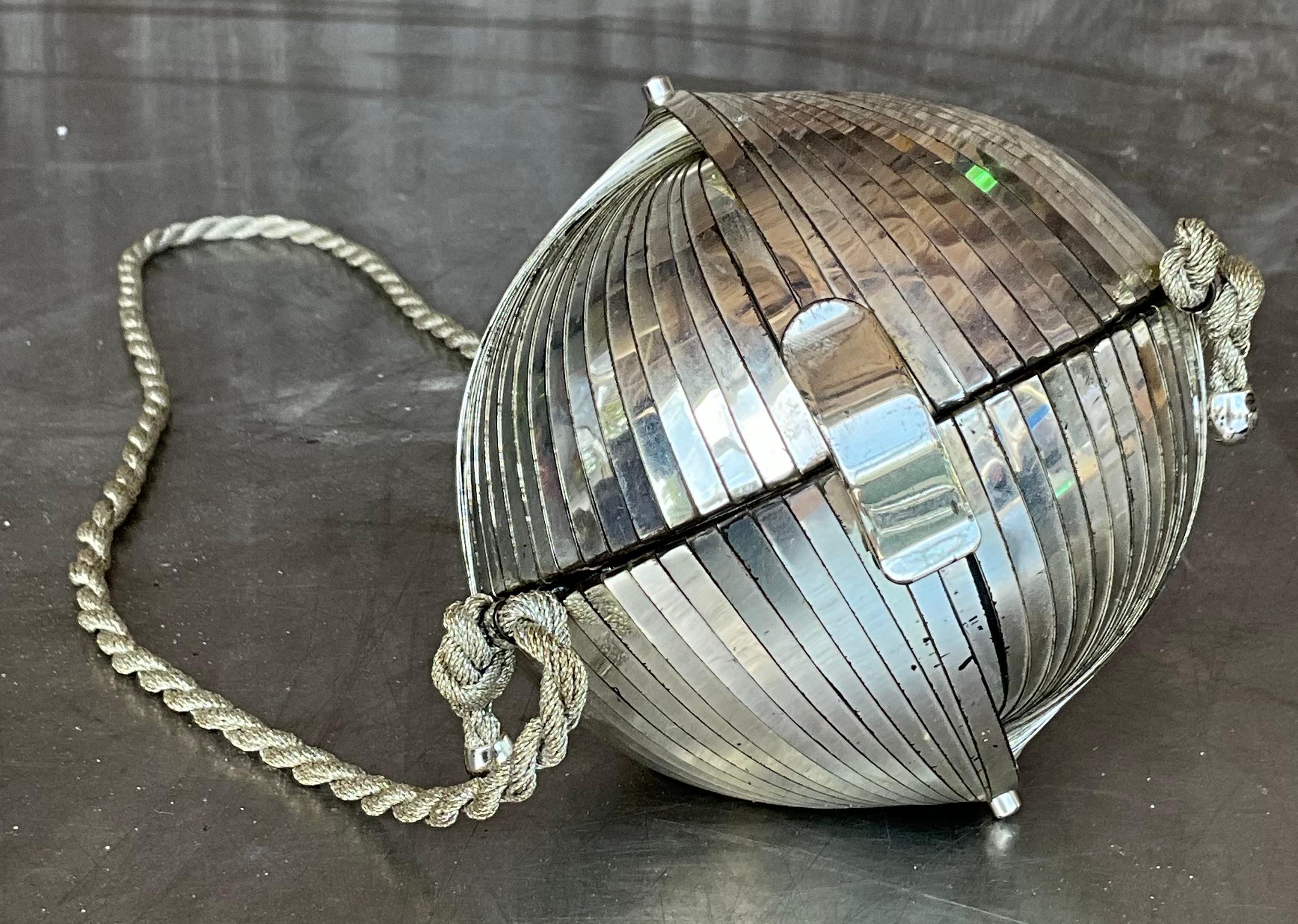 Women's or Men's Vintage Retro Mirror Ball Clutch Crossbody Bag