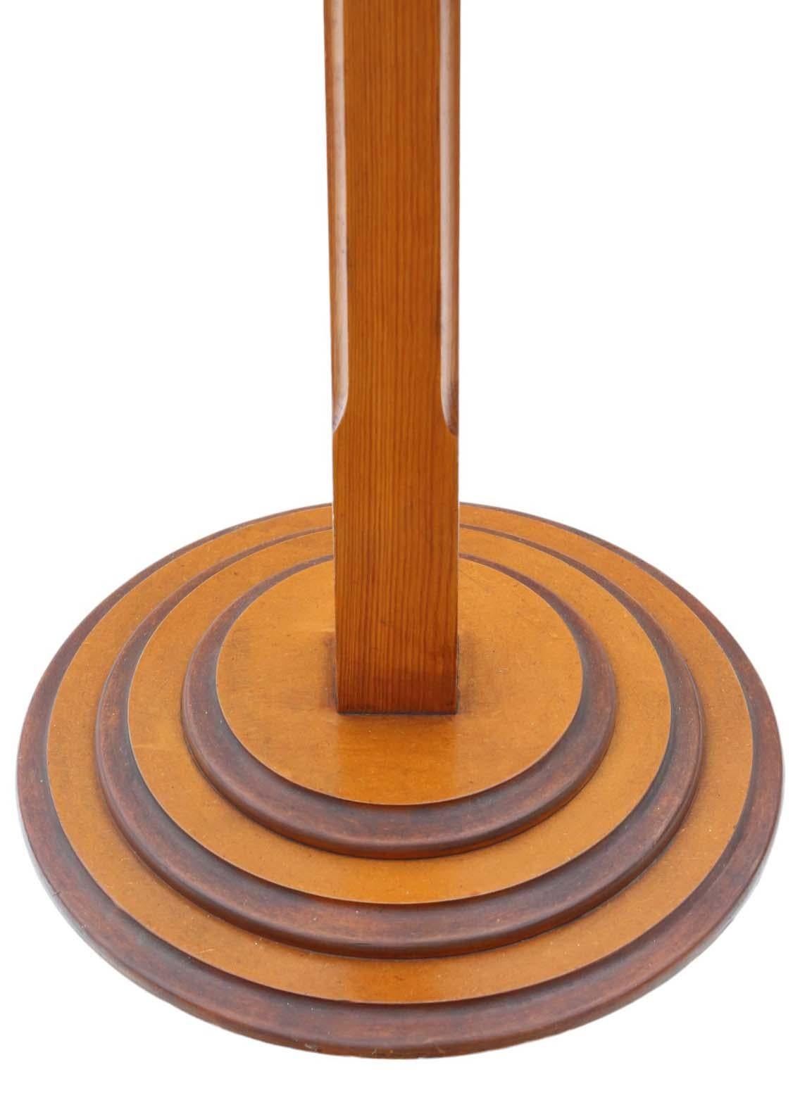 20th Century Vintage Retro Mixed Wood and Brass Hall Stand - Art Deco Style Coat/Hat Rack For Sale