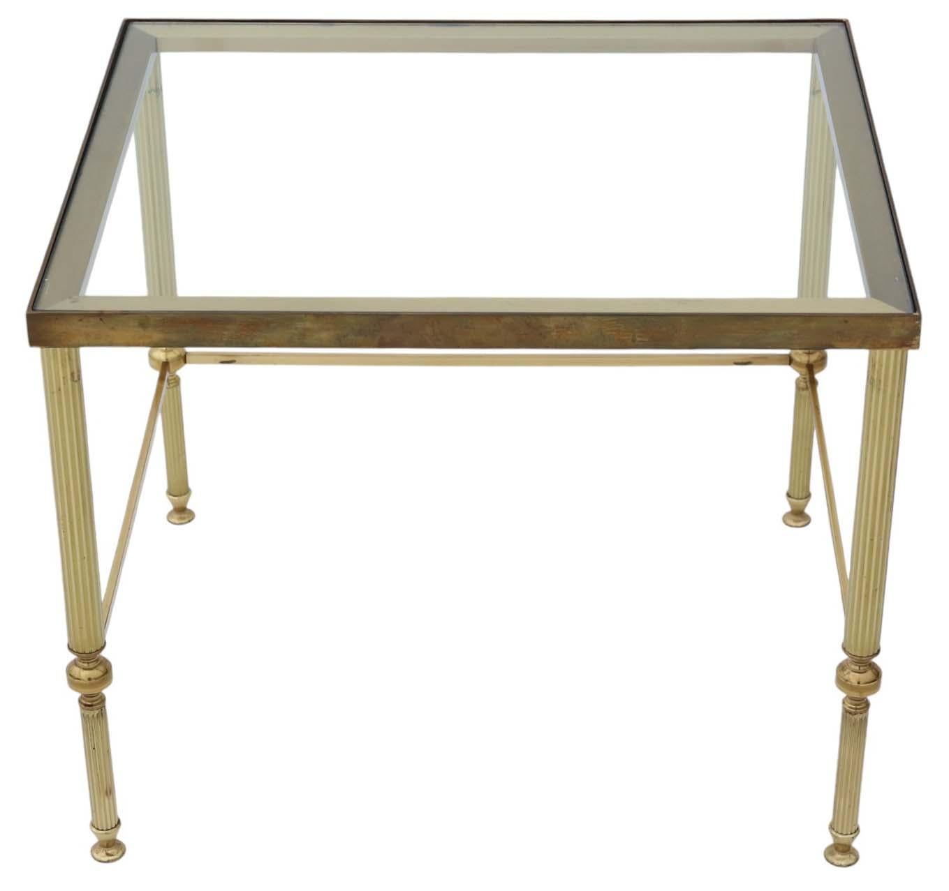 Vintage Retro Nest von 3 Ormolu Messing Glas Tische Kaffee Seite Maison Jansen im Angebot 2