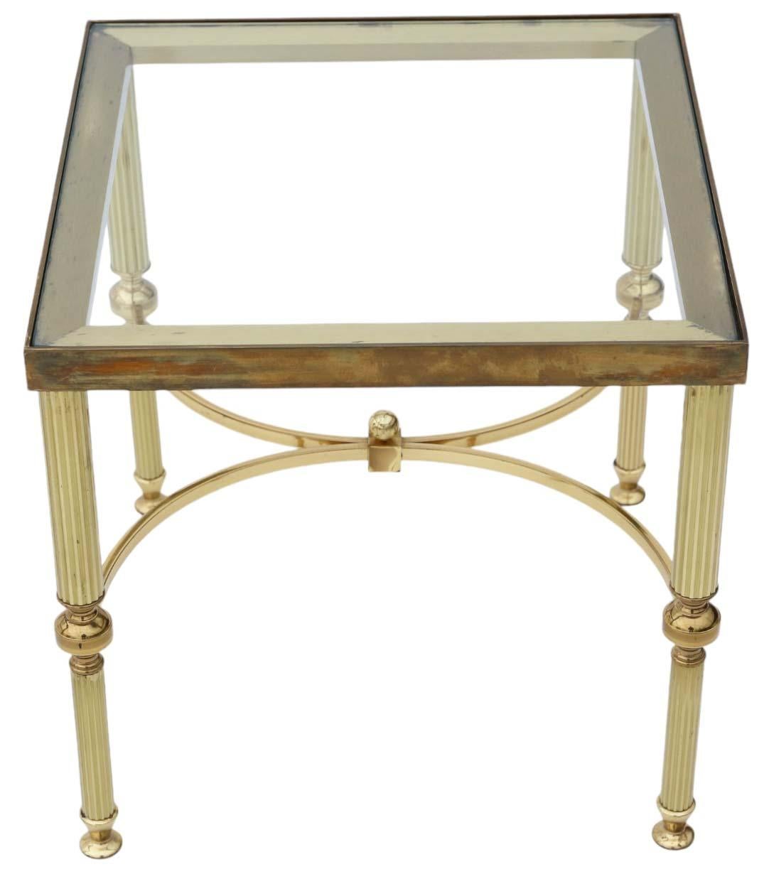 Vintage Retro Nest von 3 Ormolu Messing Glas Tische Kaffee Seite Maison Jansen im Angebot 5