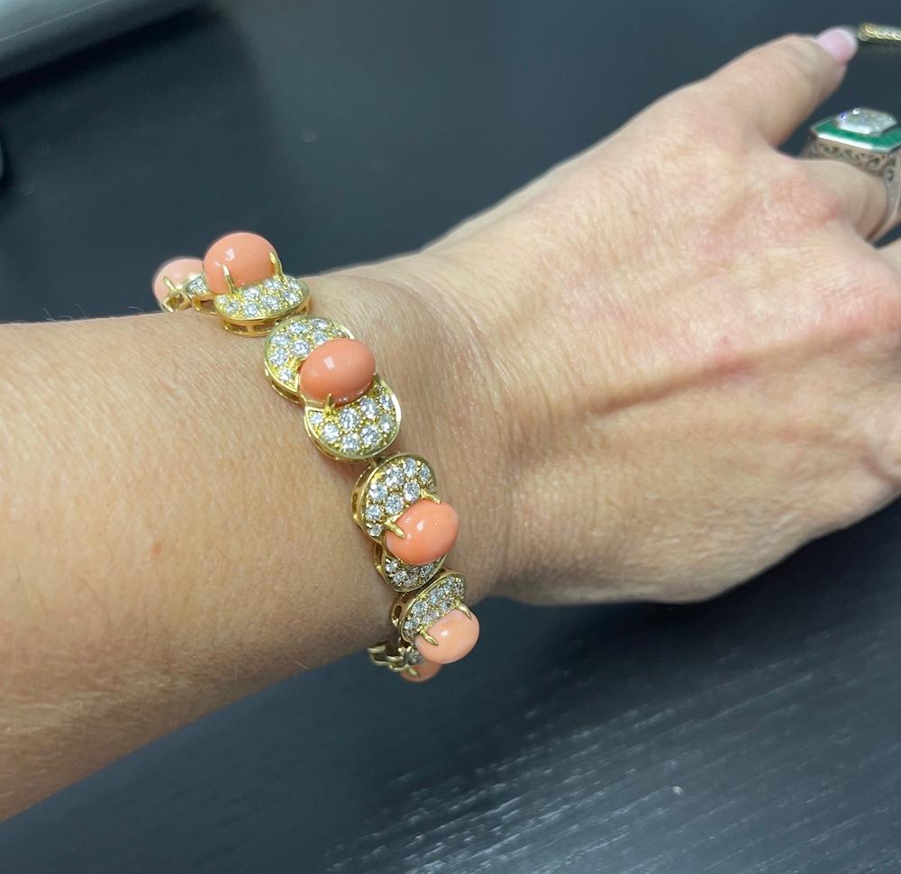 coral diamond necklace