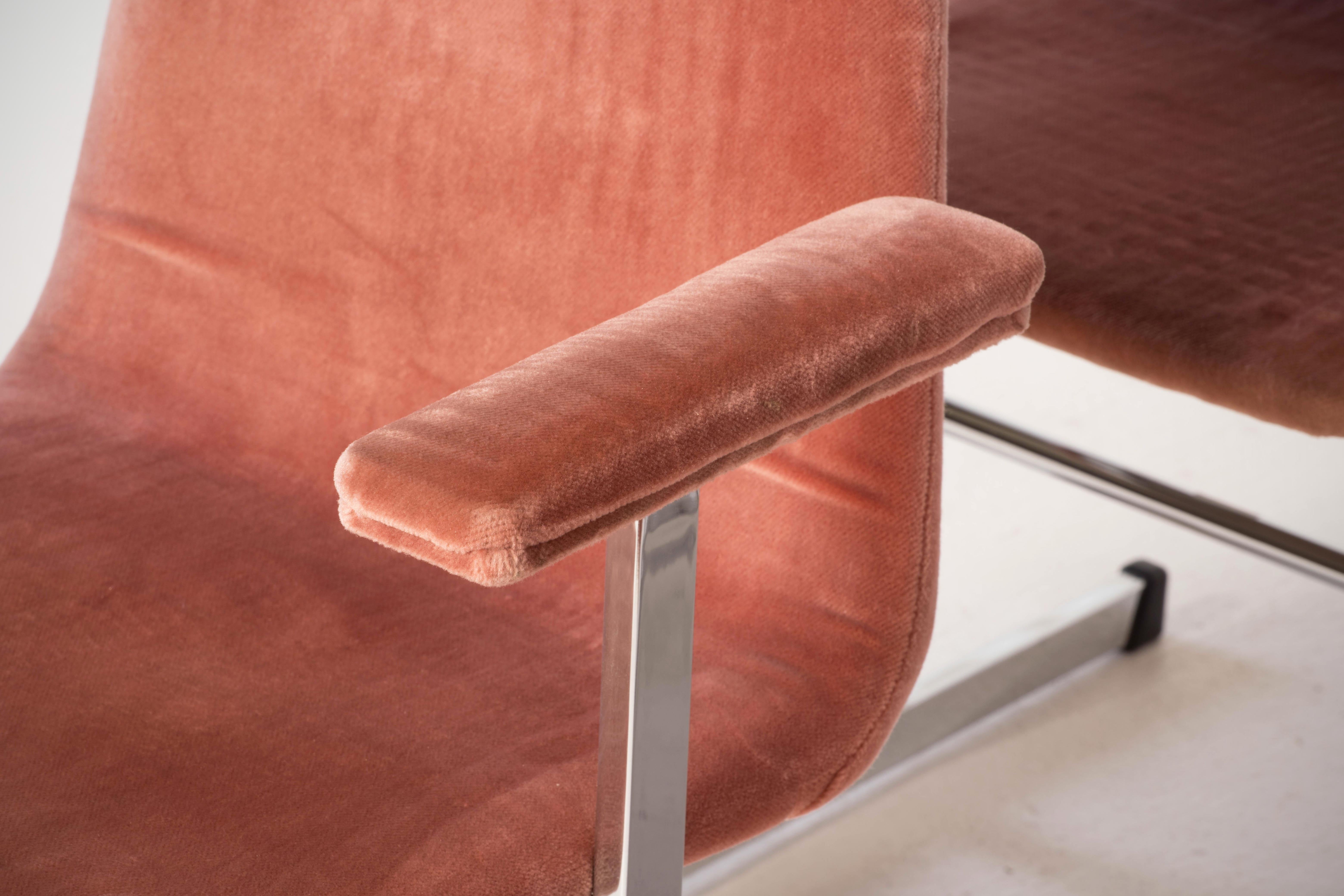 Chaises de salle à manger en tissu rose rétro vintage par Pieff:: Set of 6 en vente 5