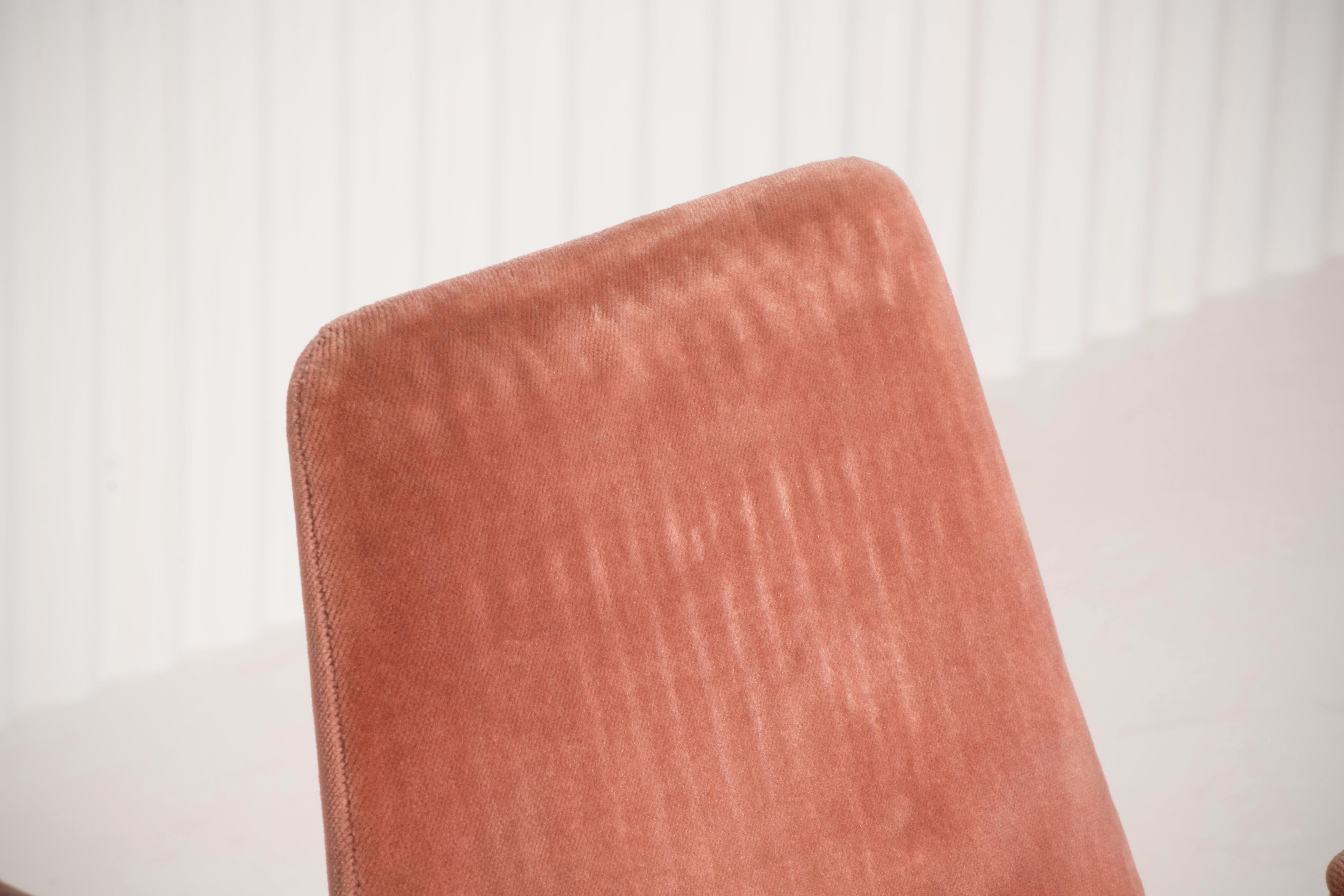 Chaises de salle à manger en tissu rose rétro vintage par Pieff:: Set of 6 en vente 6