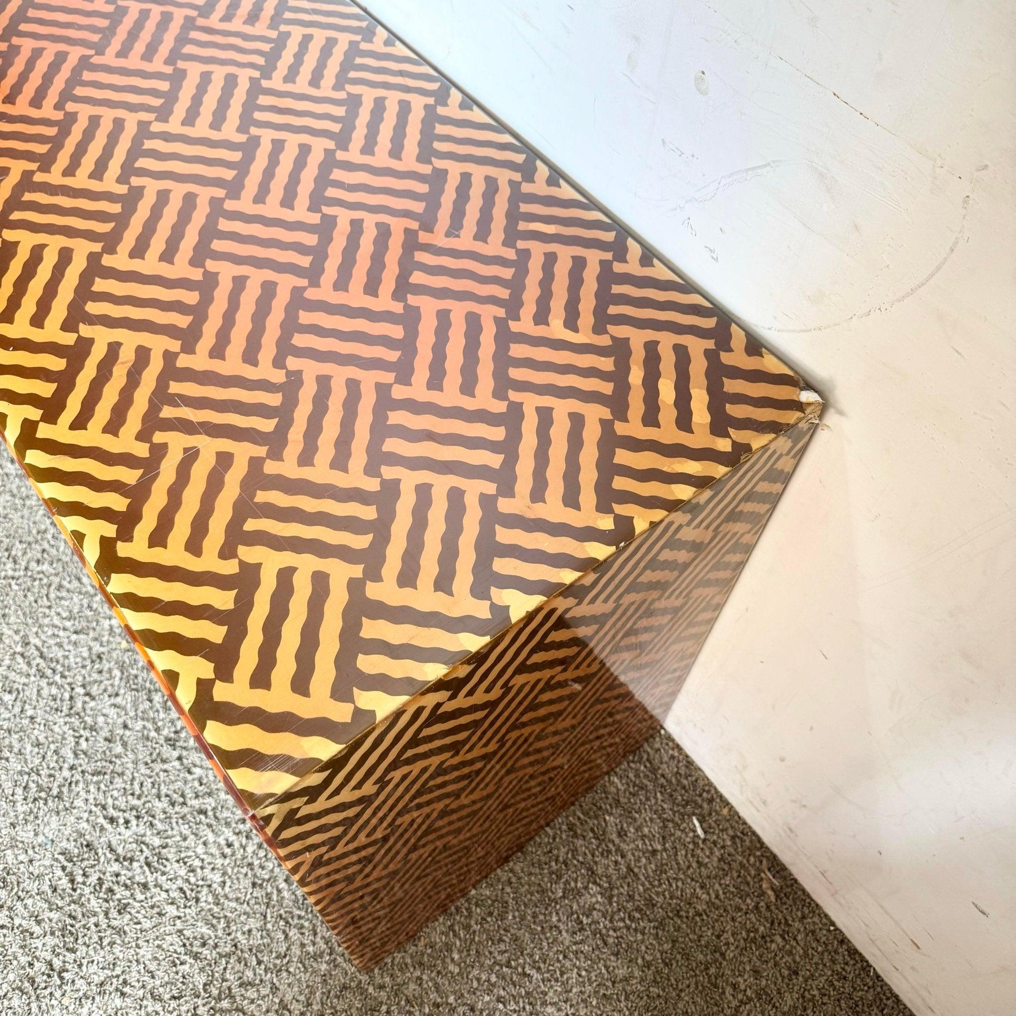 Konsolentisch aus Kunststoff und Laminat über Papier und Holz, Retro-Vintage im Angebot 3