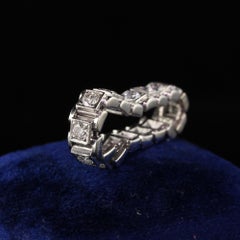 Vintage Retro Platinum Flexible Diamond Eternity Band