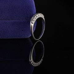 Vintage Retro Platinum Hammerman Brothers Diamond Half Eternity Band Ring