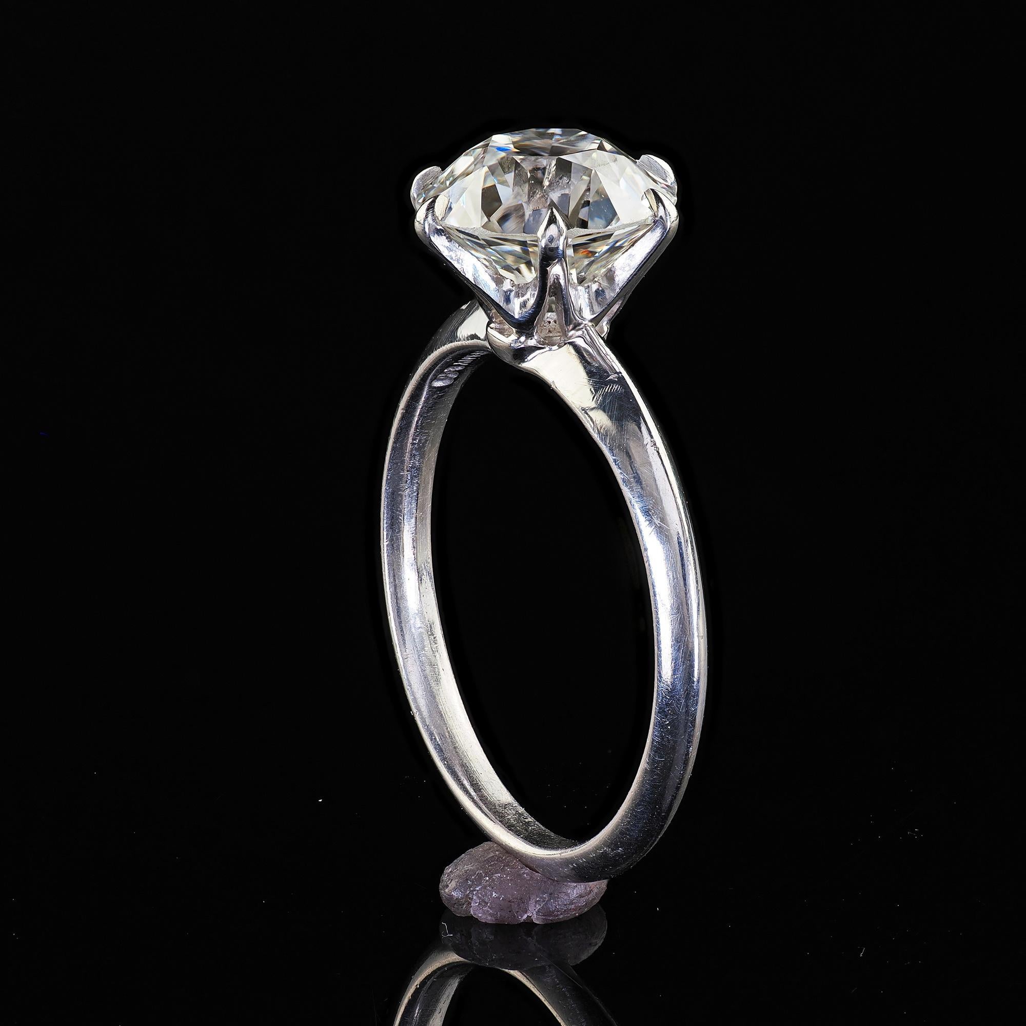 Vintage Retro Platin Tiffany and Co Old European Cut Diamond Solitaire - GIA im Angebot 4