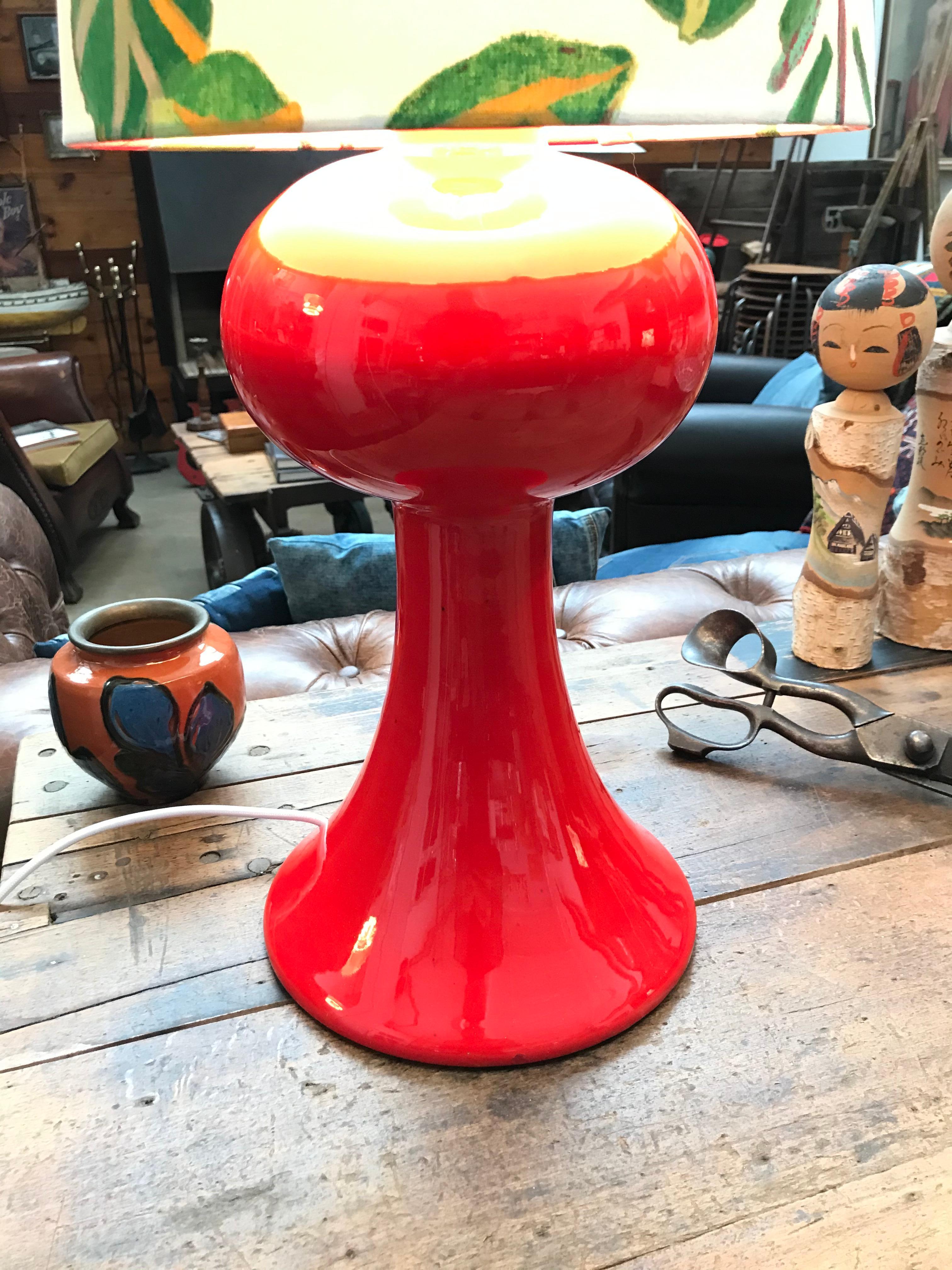 Danish Vintage Retro Porcelain Table Lamp from the 1960s